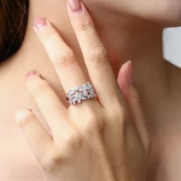 3kt. Moissante Marquis & 14k white gold Vermiel Ring - Picture 7 of 13